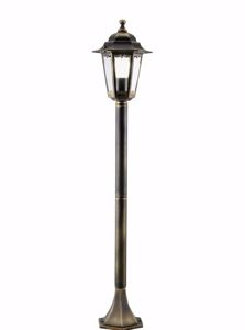 Lampione palo classico da giardino lanterna colore brunito ip43 per esterno