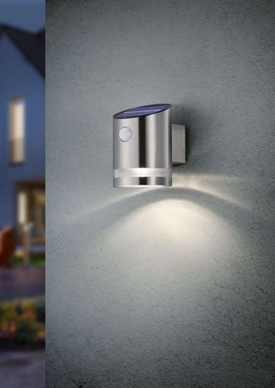 Applique luce solare da esterno nickel con sensore di movimento led 3w 3000k ip44