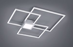 Plafoniera grigio nichel led 38w 3000k dimmerabile  per soggiorno 