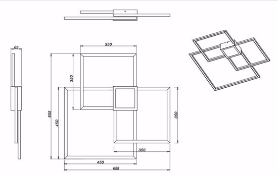 Plafoniera grigio nichel led 38w 3000k dimmerabile design per soggiorno moderno
