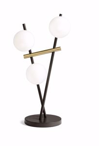 Miloox lampada da tavolo kika 3 sfere bianche moderna nera e oro