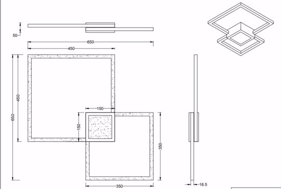 Plafoniera led  28w 3000k dimmerabile  grigio per cucina