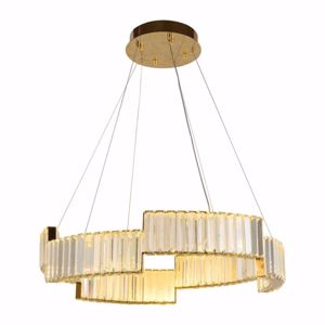 Lampadario rotondo oro 60cm di cristallo per soggiorno classico contemporaneo fp