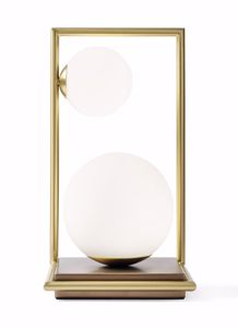 Miloox buble lampada moderna da tavolo oro sfere vetro bianco