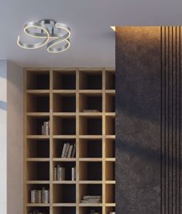 Plafoniera led 40w 3000k dimmerabile grigio design moderna per soggiorno