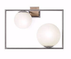 Applique lampada da parete miloox buble due sfere vetro bianco