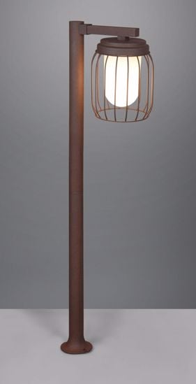Lampione da giardino 100cm design lanterna ruggine marrone ip44