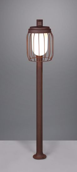 Lampione da giardino 100cm design lanterna ruggine marrone ip44