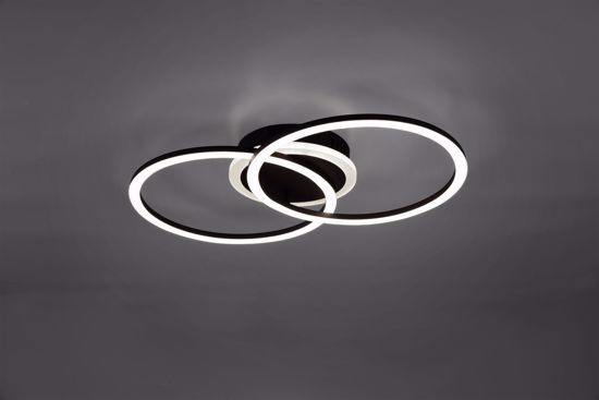 Plafoniera led 25w 3000k dimmerabile nera moderna