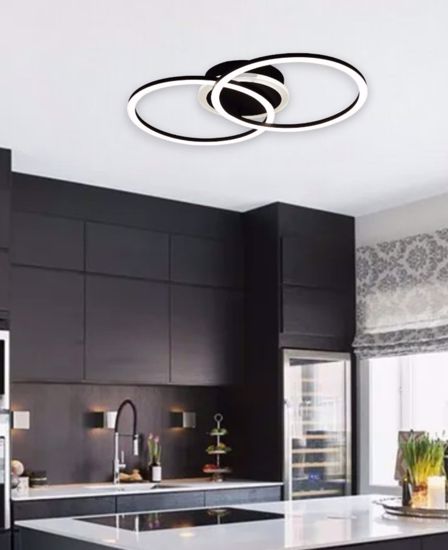 Plafoniera led 25w 3000k dimmerabile nera moderna