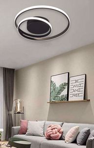 Plafoniera moderna da soggiorno nera 22w 3000k dimmerabile circolare