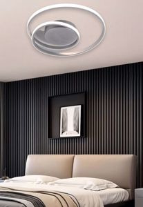 Plafoniera design dimmerabile grigio titanio 22w 3000k per camera da letto moderna