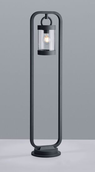 Lampione da giardino antracite con sensore crepuscolare design lanterna ip44