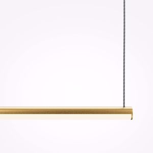 Lampadario barra tubolare a sospensione oro ottone 150cm led 10w 2600-3500k