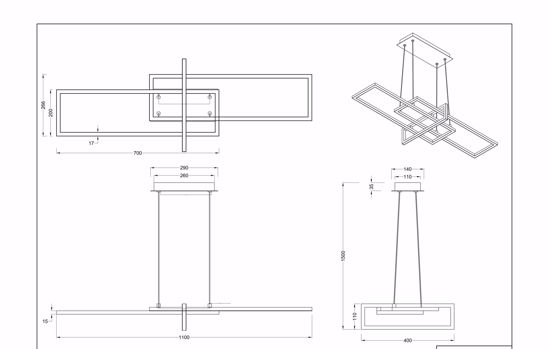 Lampadario per soggiorno design geometrico nichel moderno led 34w 3000k dimmerabile