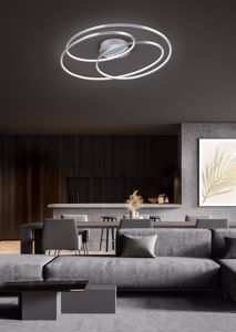 Plafoniera moderna grigio 3000k dimmerabile per soggiorno design circolare