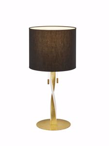Lampada da tavolo design moderna oro 2 luci led 3000k nero per salotto