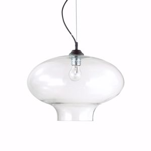 Bistro&apos; sp1 round lampada a sospensione vetro trasparente ideal lux
