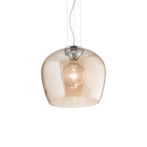 Blossom sp1 lampada a sospensione vetro ambrato ideal lux