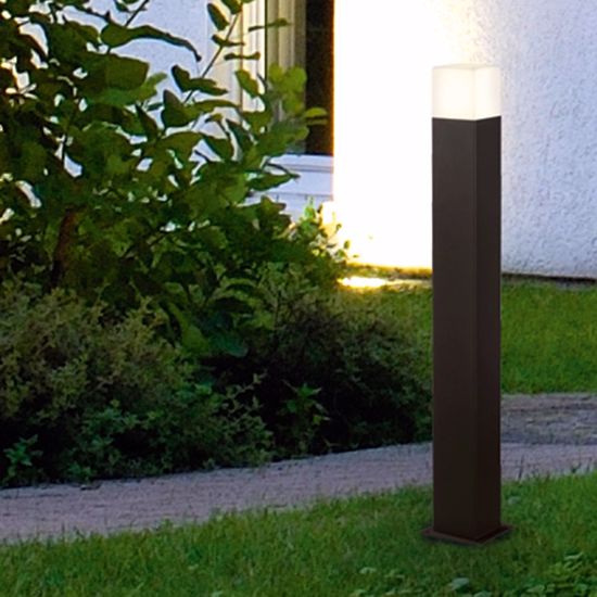 Lampione per giardino moderno paletto antracite ip44 forma quadrata