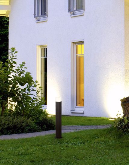 Lampione per giardino moderno paletto antracite ip44 forma quadrata