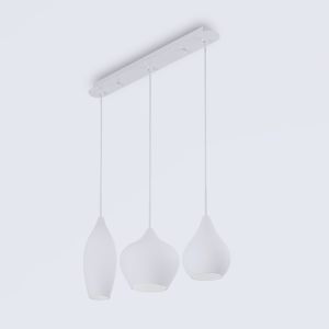 Soft sp3 lampadario per tavolo da cucina tre luci vetri bianchi ideal lux