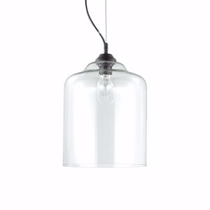 Bistro&apos; sp1 square lampada  a sospensione vetro trasparente ideal lux