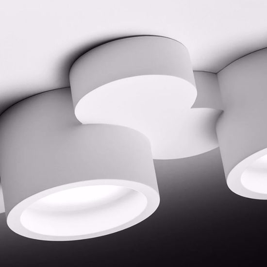 Plafoniera 3 luci di gesso bianca moderna chio sforzin illuminazione