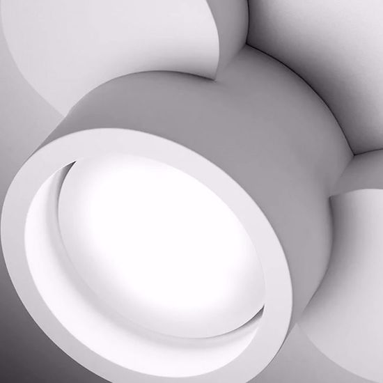 Plafoniera 3 luci di gesso bianca moderna chio sforzin illuminazione
