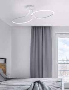 Plafoniera design per camera da letto moderna bianca led 47w 3000k dimmerabile