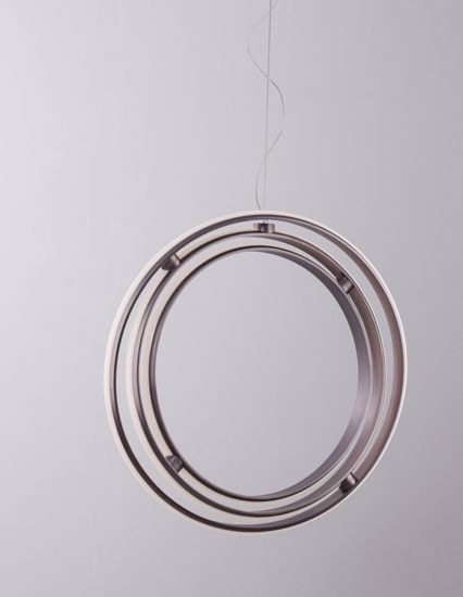 Lampadario moderno sferico per soggiorno anelli led 53w 3000k nero