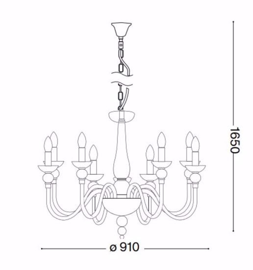 Doge sp12 lampadario classico 12 bracci in cristallo trasparente ideal lux