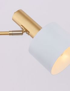 Lampada da comodino luce orientabile oro bianco per camera da letto