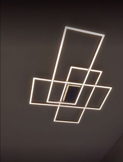 Plafoniera nera design luminosa led 55w dimmerabile 3000k per soggiorno
