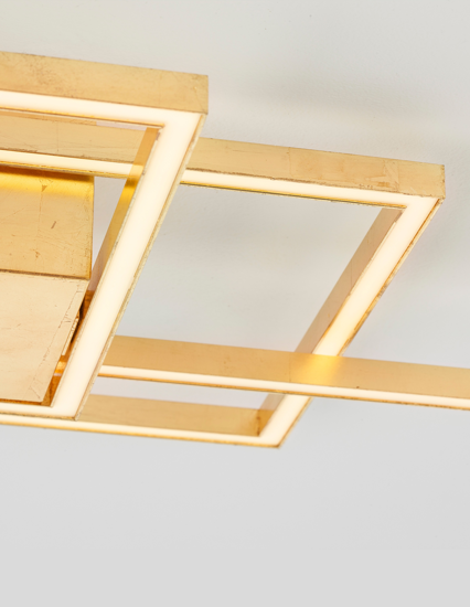Plafoniera led 55w 3000k dimmerabile oro moderna design geometrico
