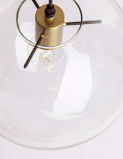 Lampada a sospensione sfera di vetro boccia trasparente 25cm