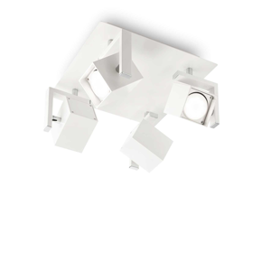 Mouse pl4 plafoniera con 4 faretti orientabili gu10 bianca quadrata moderna ideal lux