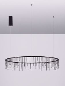 Lampadario design circolare nero per soggiorno moderno led 3000k dimmerabile