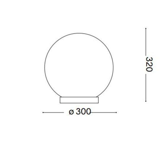 Mapa tl1 d30 ideal lux lampade da comodino sfera in vetro bianco 30cm per camera da letto