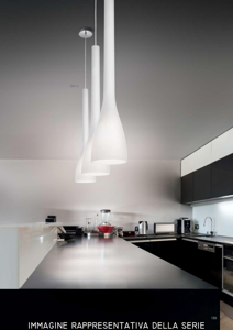 Flut sp1 big ideal lux lampadario per isola cucina pendente vetro bianco design cono