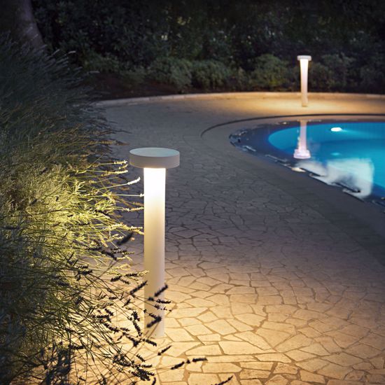 Tesla pt4 h80 ideal lux lampione da giardino 80cm bianco design ip44