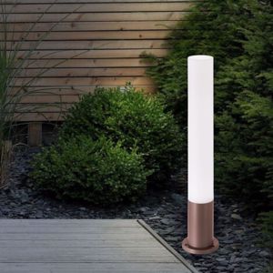 Edo outdoor pt1 round lampione per esterno giardino tubolare ip44 marrone ideal lux
