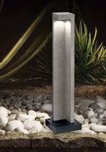 Titano pt h74 ideal lux lampione da giardino effetto granito ip55 led 7w 4000k