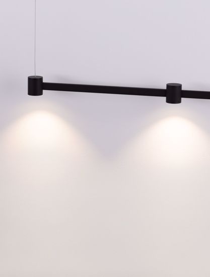 Lampadario orizzontale 80cm sospensione nero led per tavolo cucina