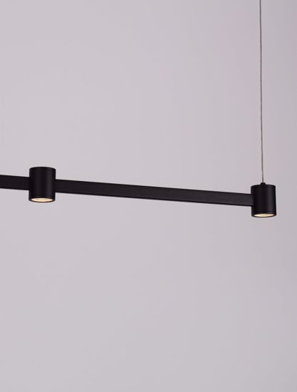 Lampadario nero sospensione barra orizzontale 4 luci led per tavolo