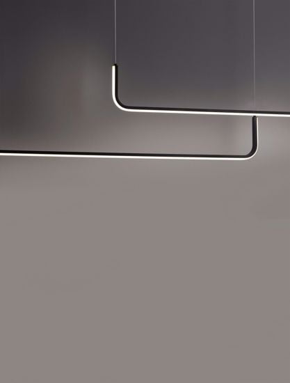 Lampadario design nero da soggiorno led 40w 3000k dimmerabile