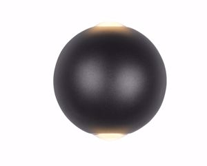 Applique sfera nera da esterni  4w 3000k biemissione luce ip54