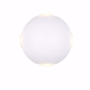 Applique da esterno sfera bianca 4 luci led 8w 3000k ip54