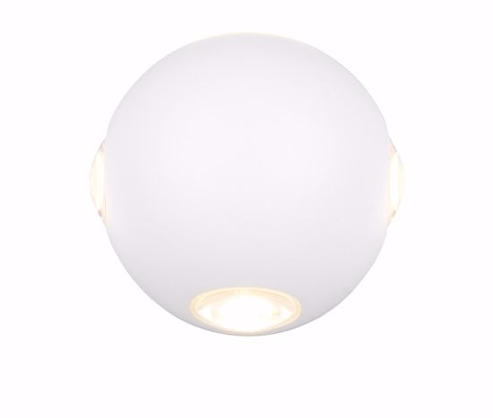 Applique da esterno sfera bianca 4 luci led 8w 3000k ip54