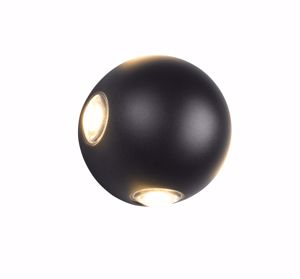 Applique sfera nera per esterno moderna 4 luci led 8w 3000k ip54